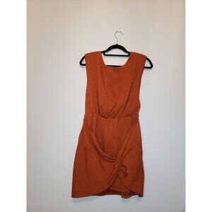 Free People Womens M Runaway Mini Dress Brandy Orange Sleeveless Scoop Neck NWT